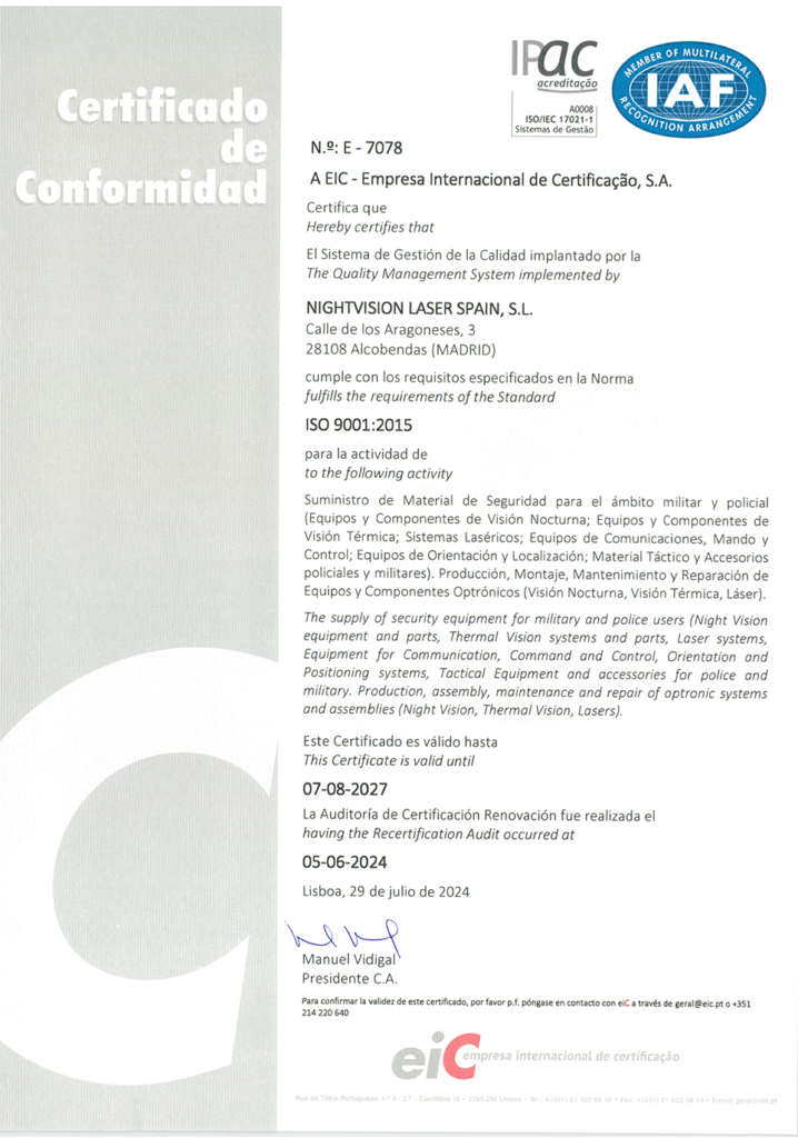 Certificate ISO 9001:2015